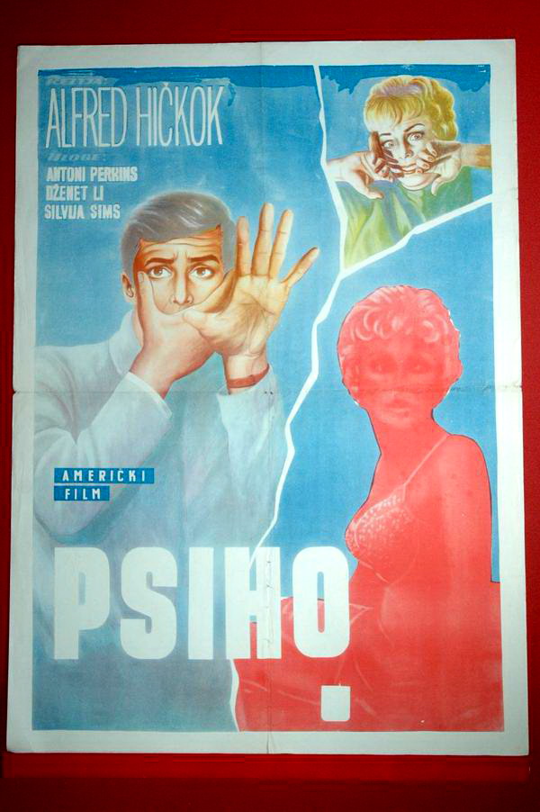 PSYCHO HITCHCOCK 1960 MISPRINT! RARE EXYU MOVIE POSTER