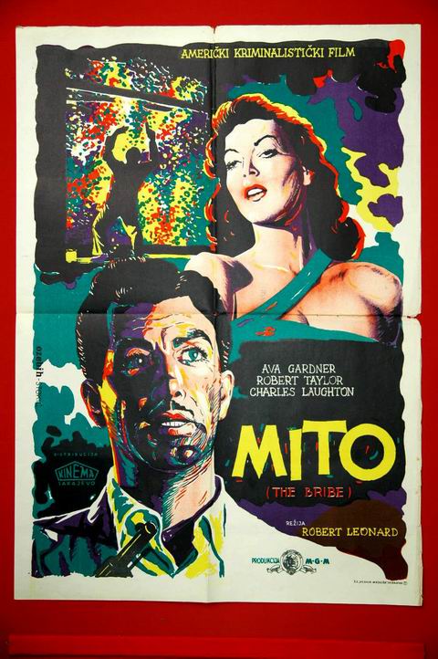 BRIBE AVA GARDNER R TAYLOR 49 RARE EXYU MOVIE POSTER
