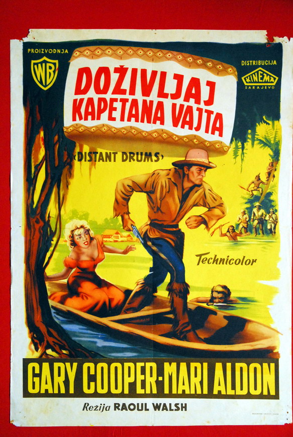 DISTANT DRUMS GARY COOPER 1951 RARE EXYU MOVIE POSTER