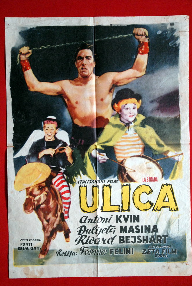 LA STRADA FELLINI QUINN MASINA 1954 EXYU MOVIE POSTER
