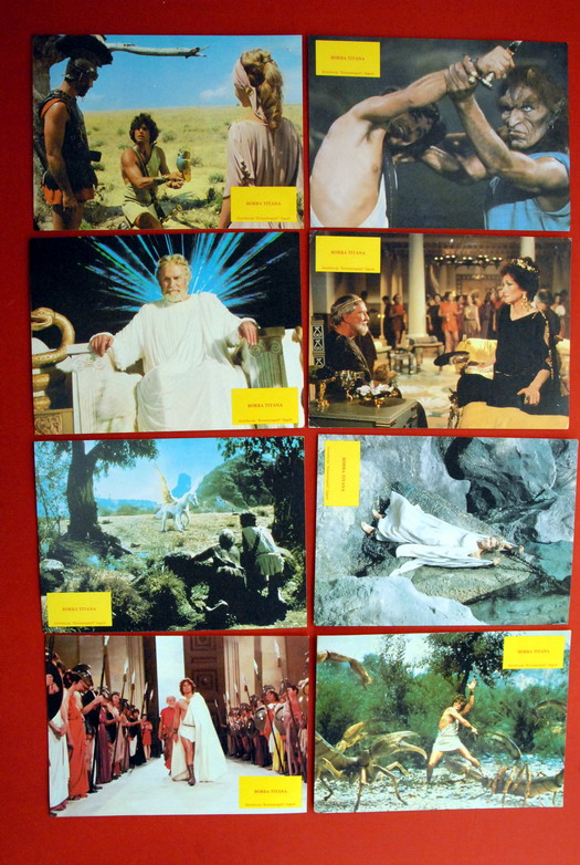 CLASH OF TITANS OLIVIER ANDRESS 8 RAR EXYU LOBBY CARDS