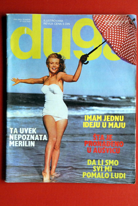 MARILYN MONROE ON COVER 75’ VERY RARE EXYU MAGAZINE