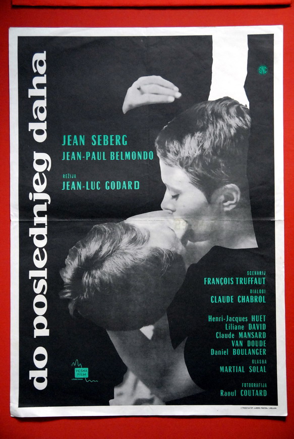 BREATHLESS GODARD BELMONDO MEGA RARE 1SH MOVIE POSTER