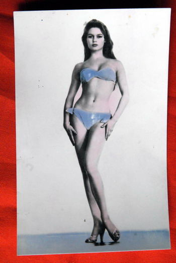 BRIGITTE BARDOT 50’ SEXY TINTED EXYU POSTCARD PHOTO