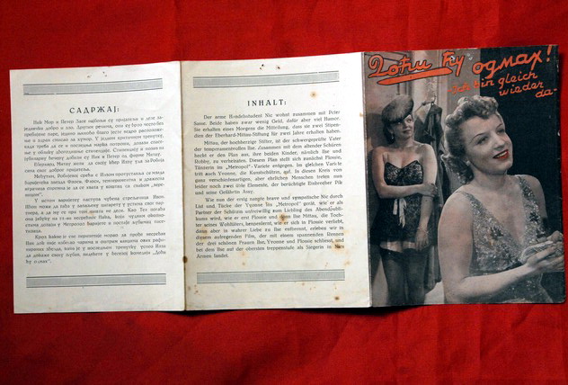 ICH BIN GLEICH.. BRAUER GERMAN 1939 EXYU MOVIE PROGRAM