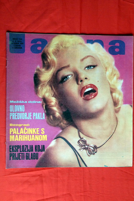 MARILYN MONROE ON COVER 1974 VERY RARE EXYU MAGAZINE