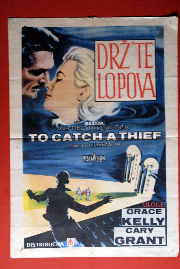 TO CATCH A THIEF HITCHCOCK 1955 RARE EXYU MOVIE POSTER