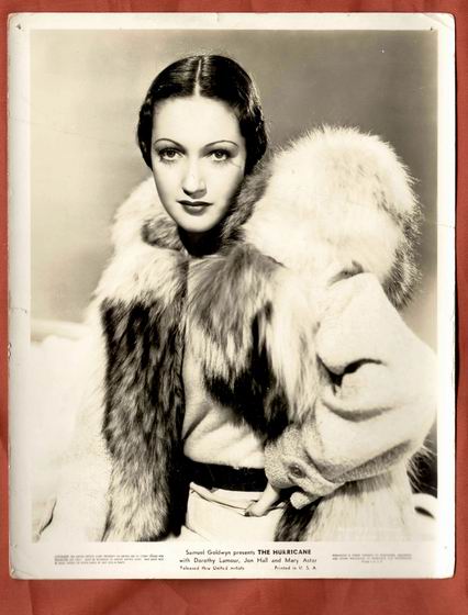 DOROTHY LAMOUR HURRICANE 36 RAR ORIGINAL VINTAGE PHOTO